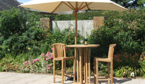 Teak Bar Table with Winchester Bar Chairs by the pool 