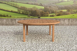 Garden Teak Fixed Round Table 180cm (8-10 Seater)