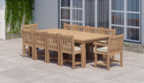 Fixed Rectangular Teak Table and Salisbury Dining Chair Set