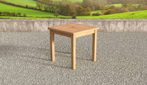 Fixed Square Teak Garden Dining Table-Front Angled View