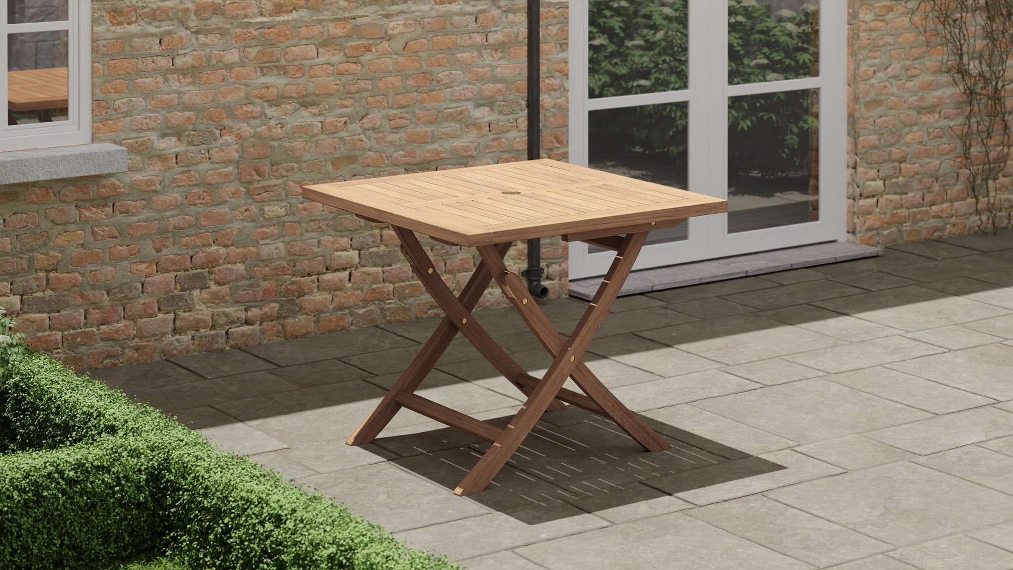 Folding Square Teak Table 