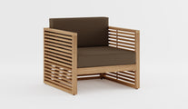 The Buckingham Teak Modular Lounge Armchair with Taupe Cushions