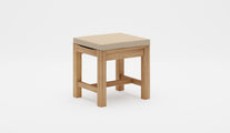 Backless Teak Bench with Ecru Cushion (Colour may vary from image shown)