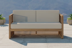 The Buckingham Teak Modular 2 Seater Sofa with Ecru Cushions