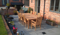 120x240cm Teak Fixed Rectangular Table & Kensington Chairs