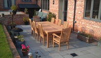 Kensington Teak Carver & Dining Chair with Fixed Rectangular Table 120 x 240cm