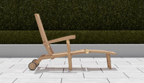 A Deluxe Teak Steamer Chair With Wheels