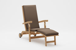 Teak Steamer Chair with Taupe Cushion