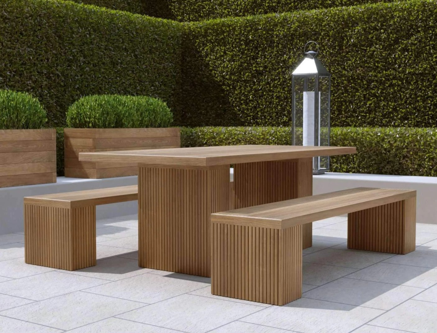 Mayfair Teak Table & Benches  - Chic Teak® | Luxury Teak Furniture