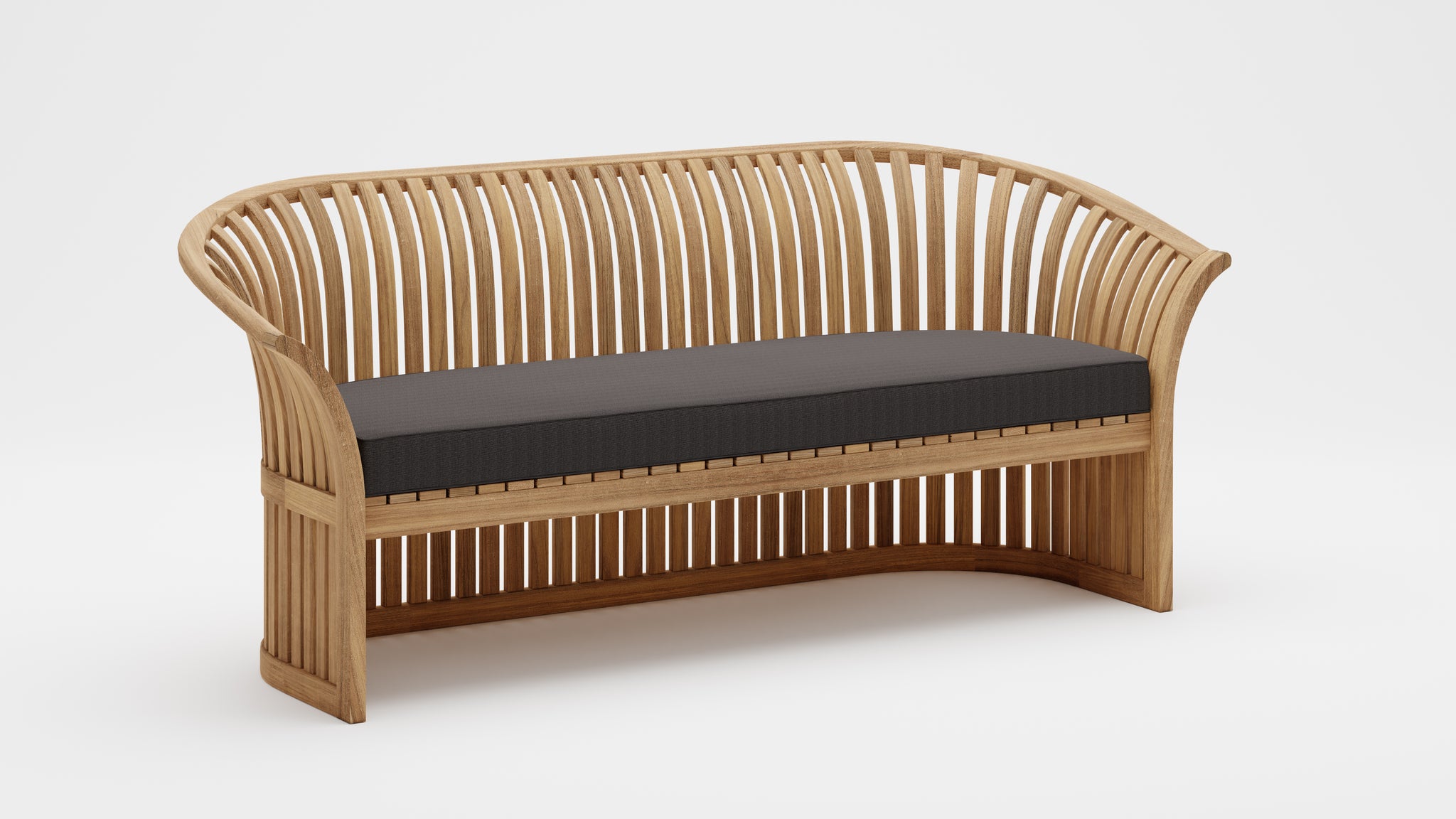 The Ascot Teak 3 Seater Sofa Bench with Graphite Cushion