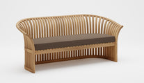 The Ascot Teak 3 Seater Sofa Bench with Taupe Cushion
