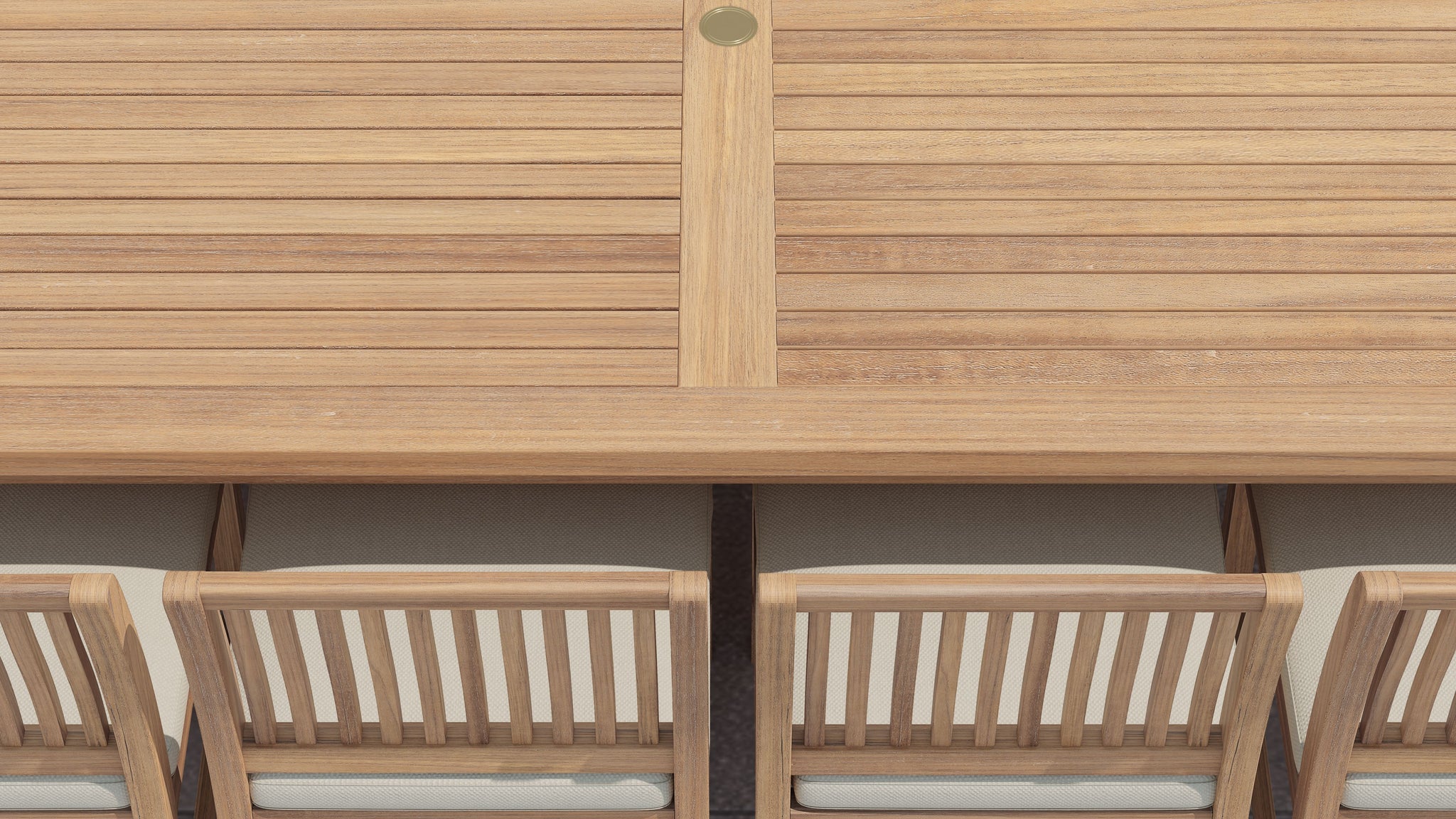 Rectangular Fixed Teak Dining Table with Guildford Teak Chairs