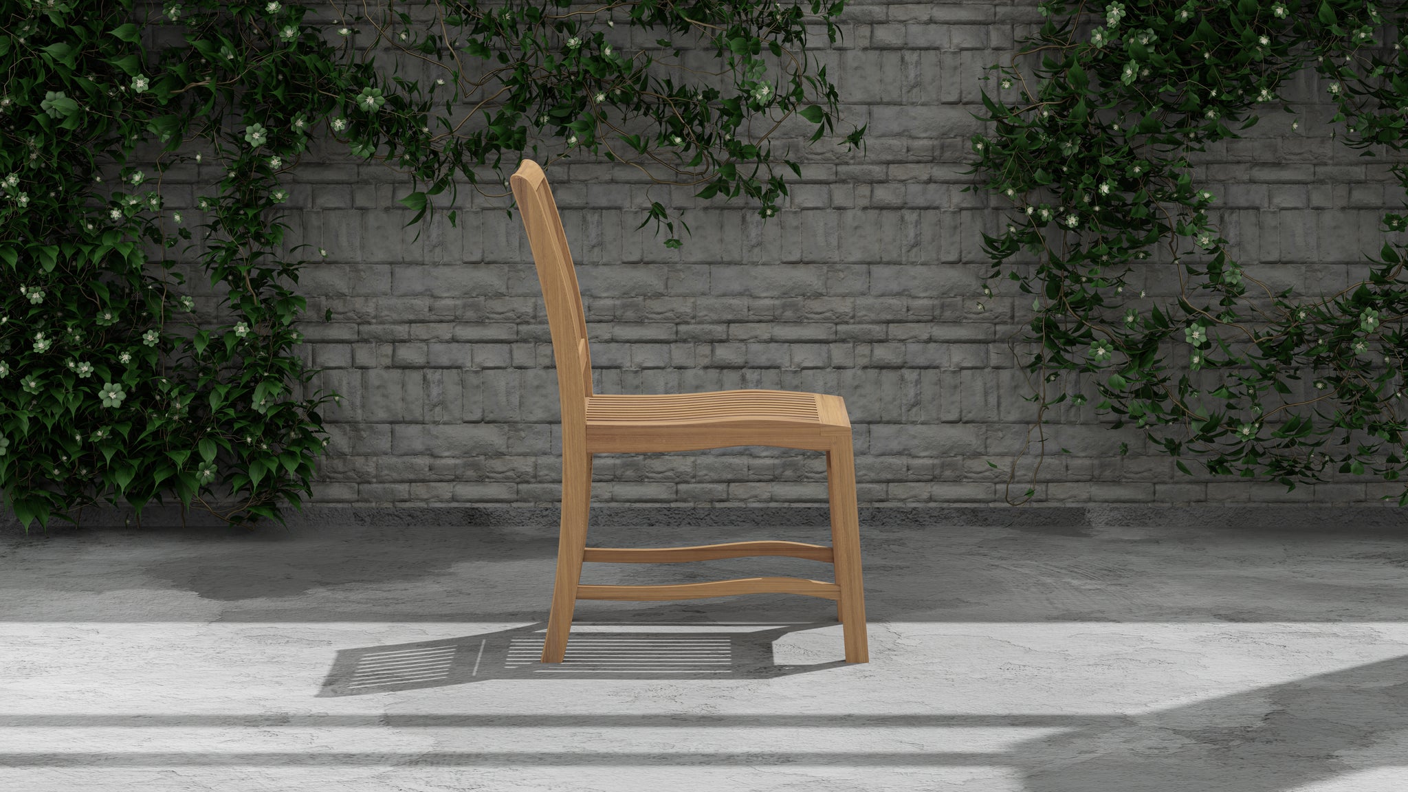 Guildford Teak Dining Chair Side View