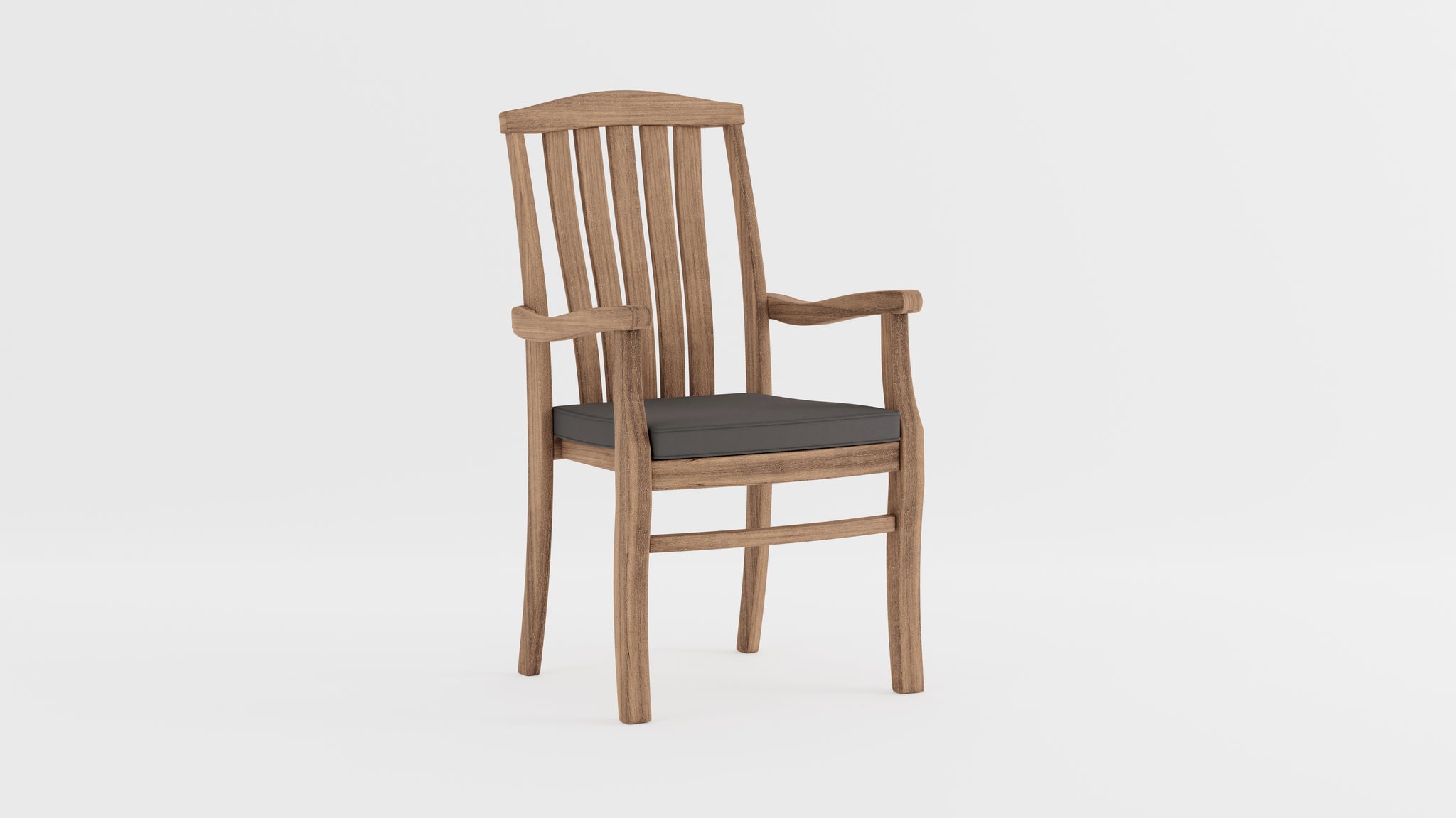 Dorchester Teak Stacking Carver Chair with Graphite Cushion