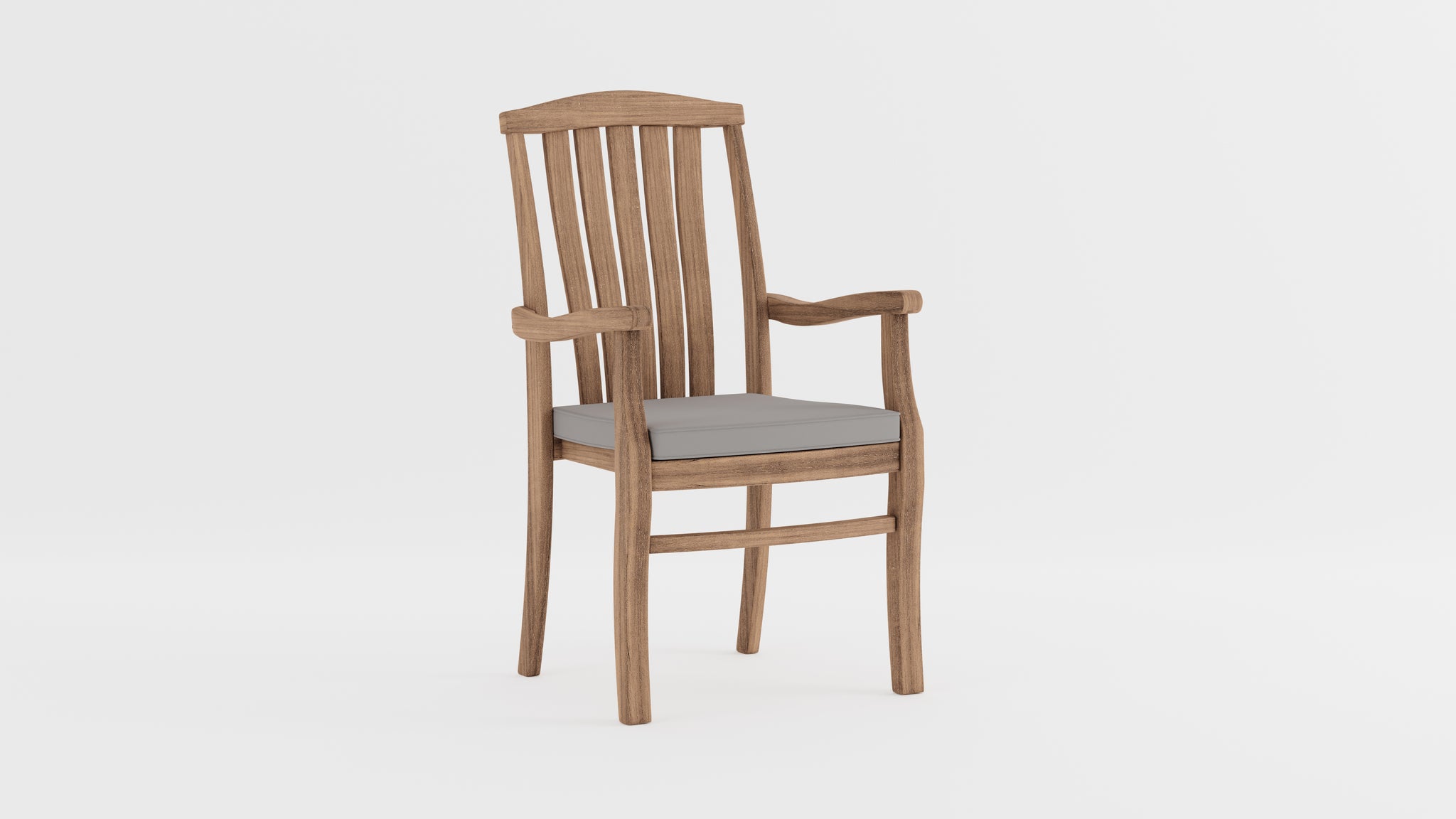 Dorchester Teak Stacking Carver Chair with Light Grey Cushion
