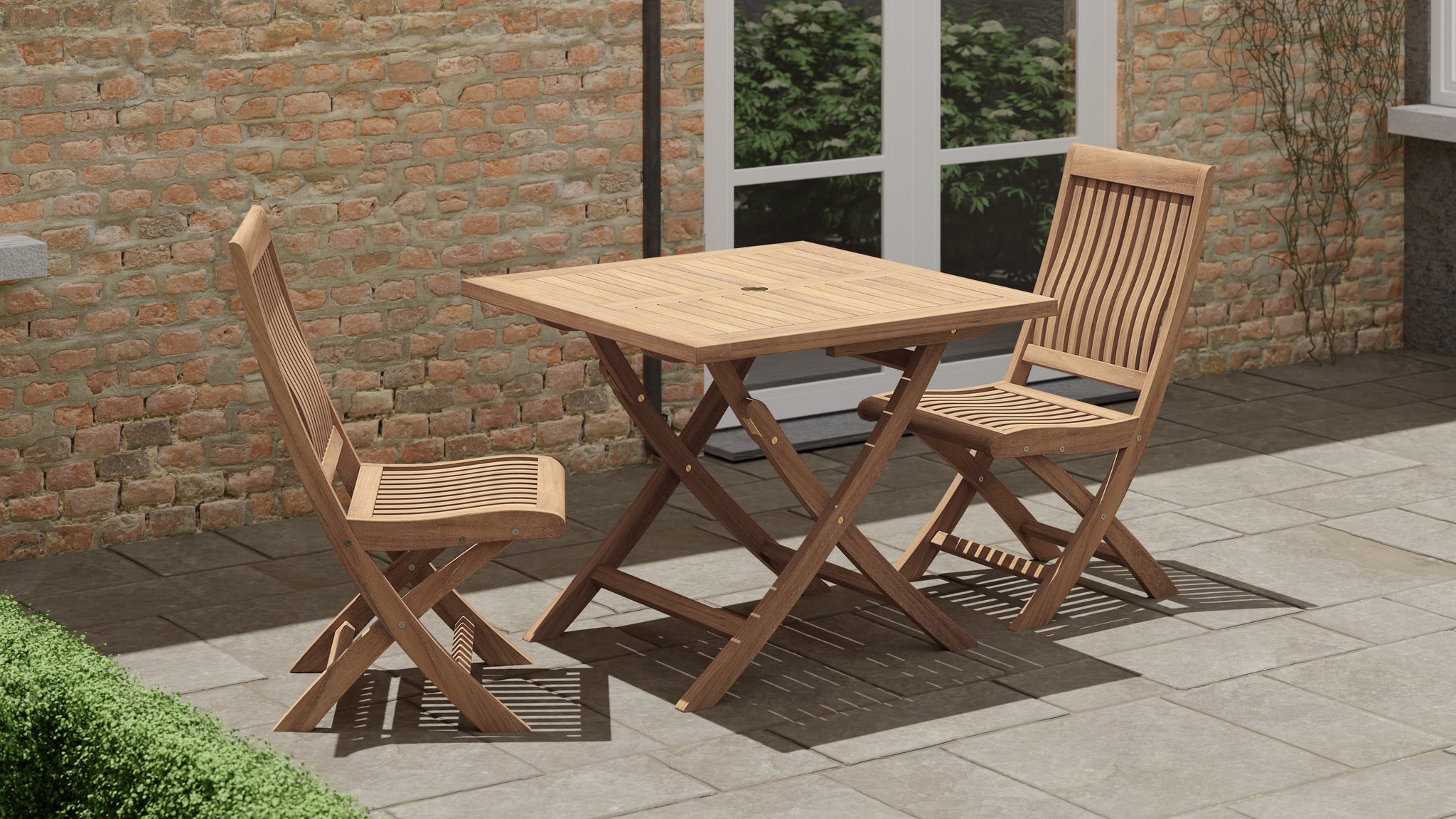 Square Teak Folding Table with Ripon Dining Chairs