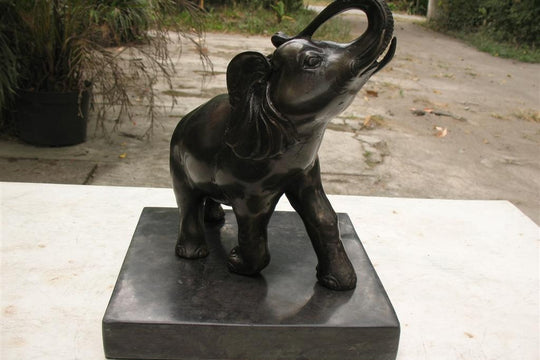 Large Bronze Elephant Antique Black 