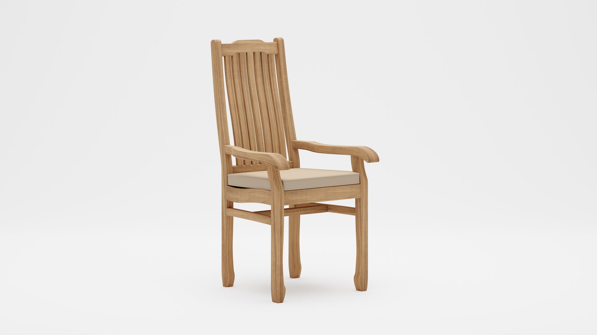 Kensington Teak Carver Chair with Ecru Cushion