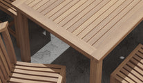 Fixed Rectangular Teak Dining Table corner