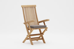 Lincoln Folding Carver Chair with Light Grey Cushion