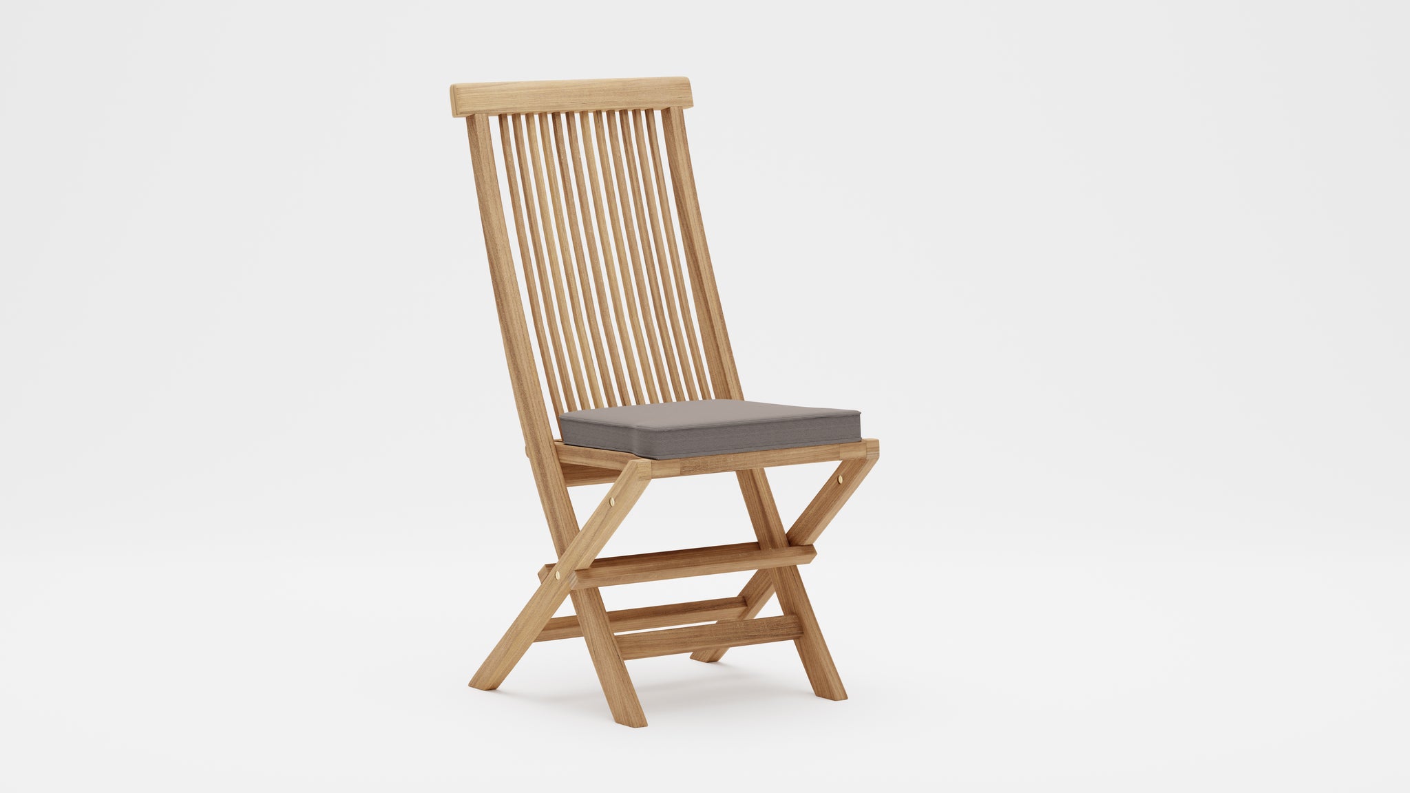 Lincoln Folding Teak Dining Chair with Light Grey Cushion