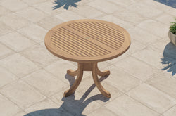 Teak Pedestal Garden Table 120cm