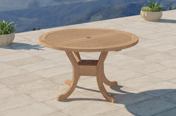 Teak Pedestal Garden Table 135cm