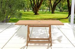 Rectangular Folding Teak Garden Table  