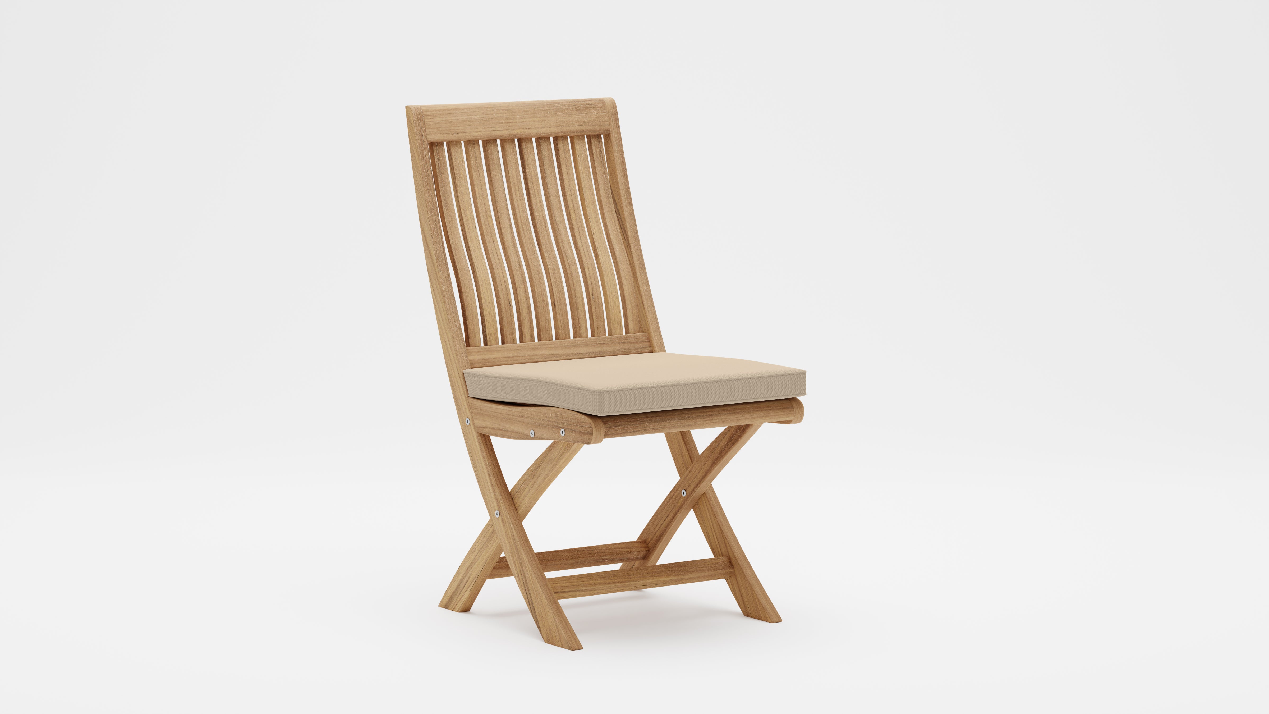 Ripon Folding Teak Dining Chair with Ecru cushion