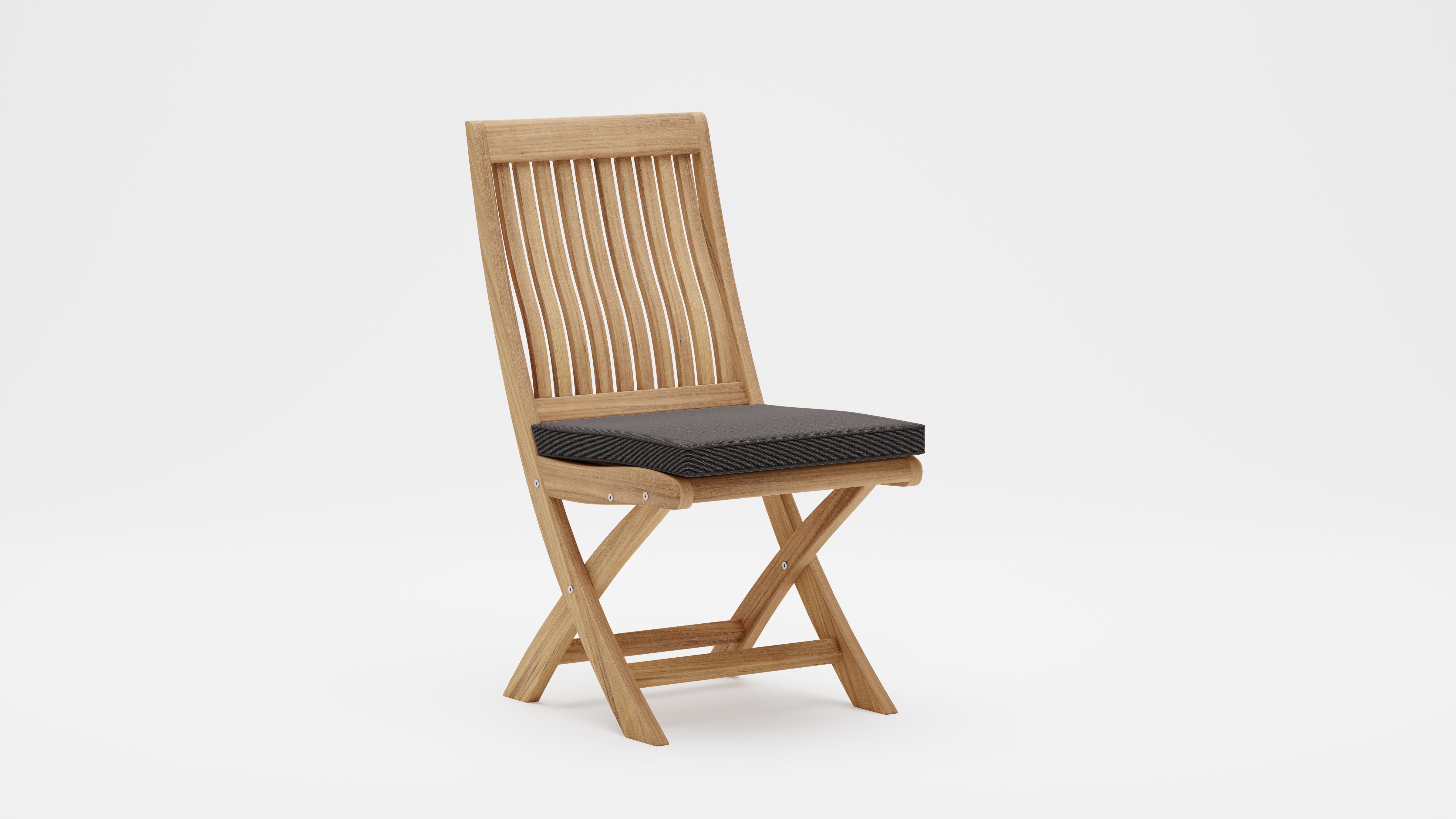 Ripon Folding Teak Dining Chair with Graphite cushion