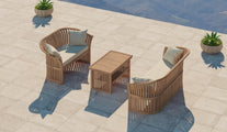 The Ascot Teak Outdoor Lounge Set 3 and 2 Seater Sofa