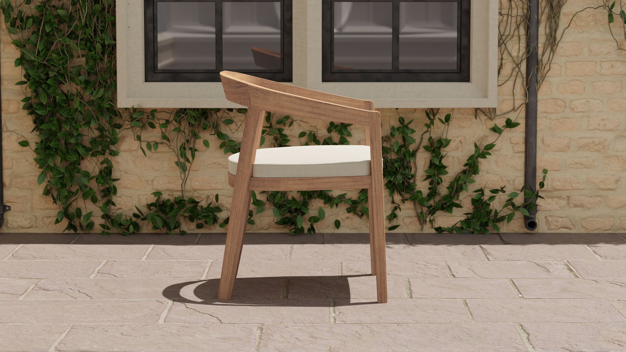 Windsor Teak Garden Carver Chair with Ecru Cushion