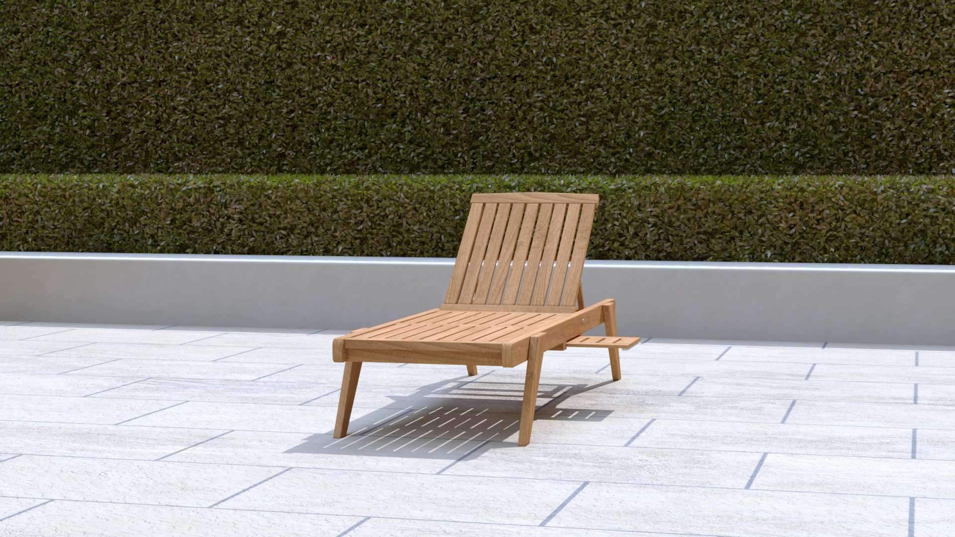 Teak Stackable Pool Lounger with Optional Pull Out Tray