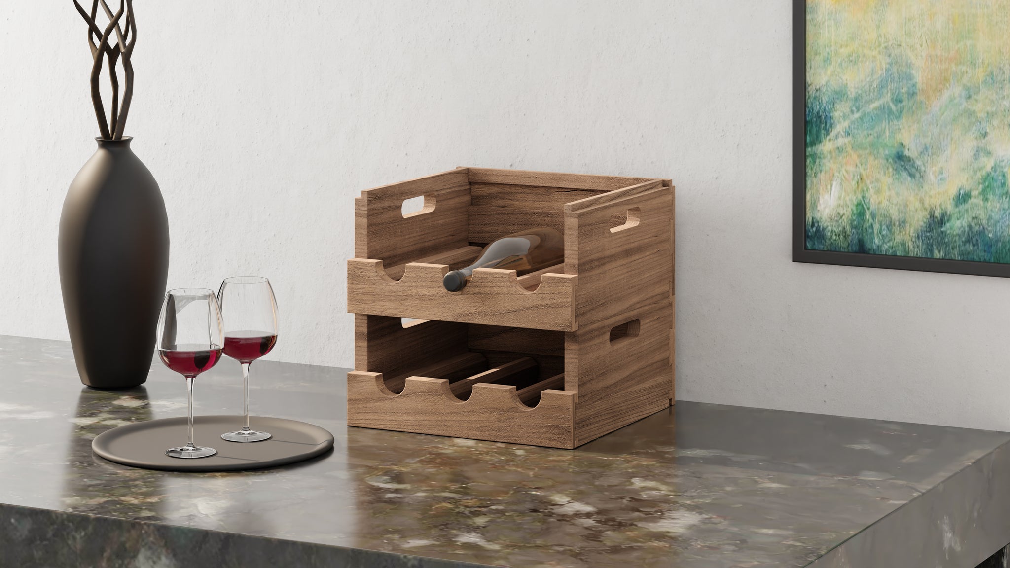 Teak Wine Rack