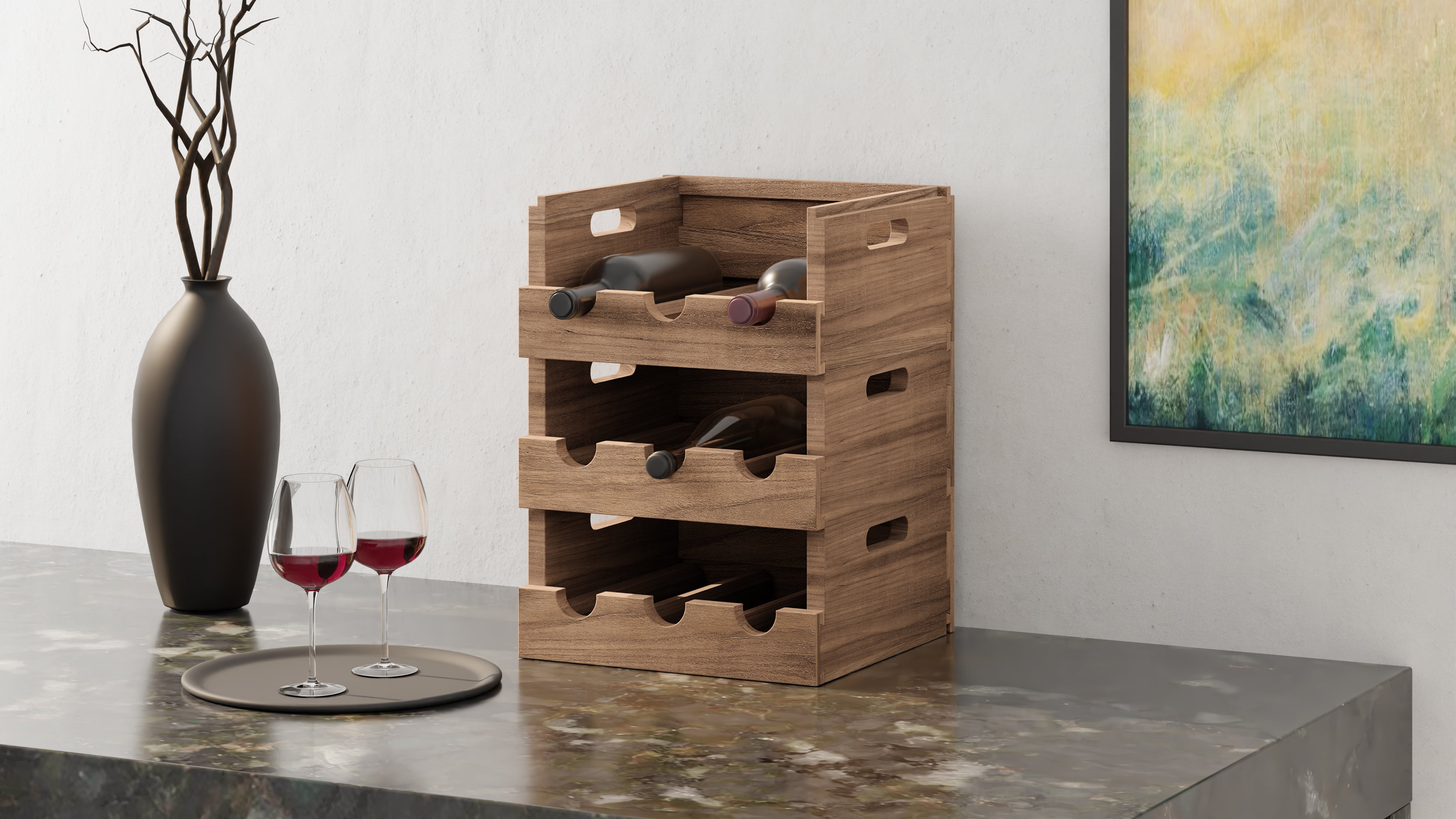 Teak Wine Rack